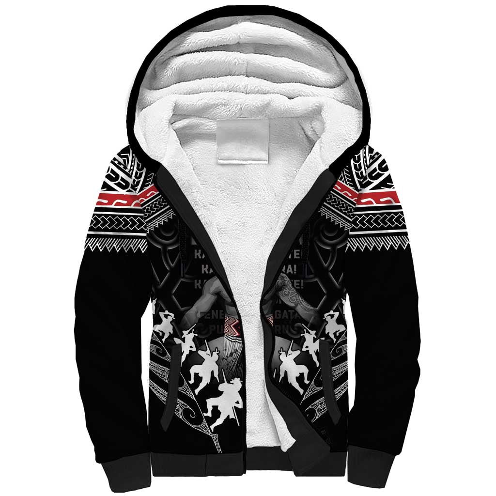 New Zealand Aotearoa Sherpa Hoodie Traditional Kapa Haka