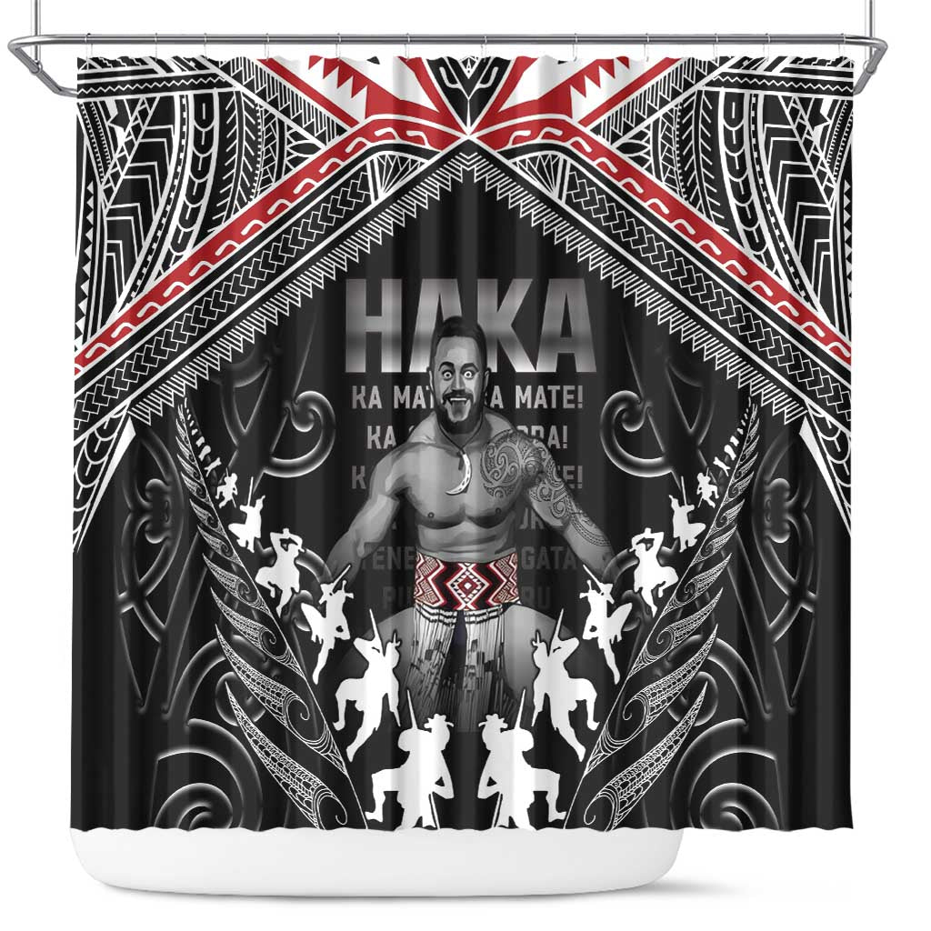 New Zealand Aotearoa Shower Curtain Traditional Kapa Haka