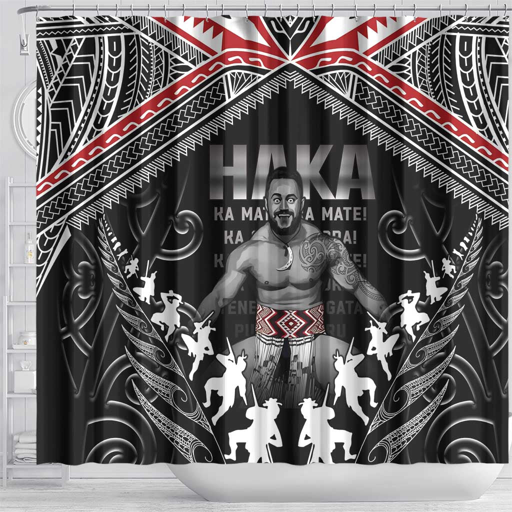 New Zealand Aotearoa Shower Curtain Traditional Kapa Haka