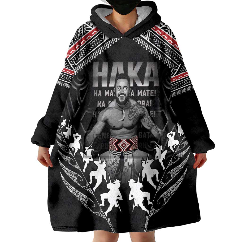 New Zealand Aotearoa Wearable Blanket Hoodie Traditional Kapa Haka