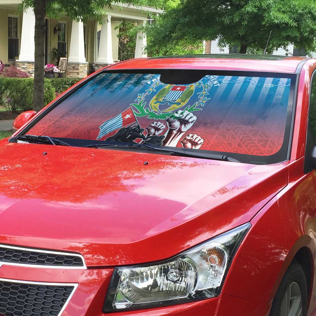 Free West Papua Auto Sun Shade One People One Soul Unique Style - Polynesian Pride