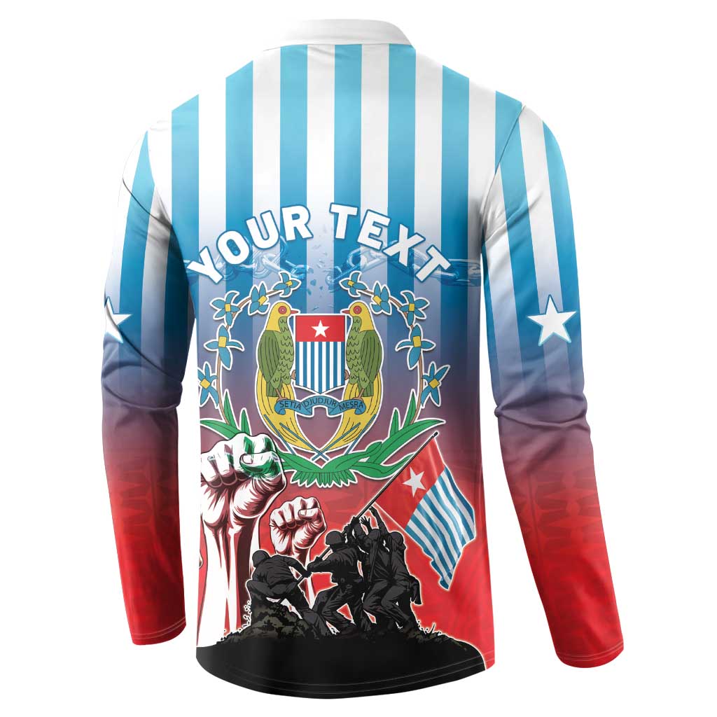 Personalised Free West Papua Button Sweatshirt One People One Soul Unique Style - Polynesian Pride