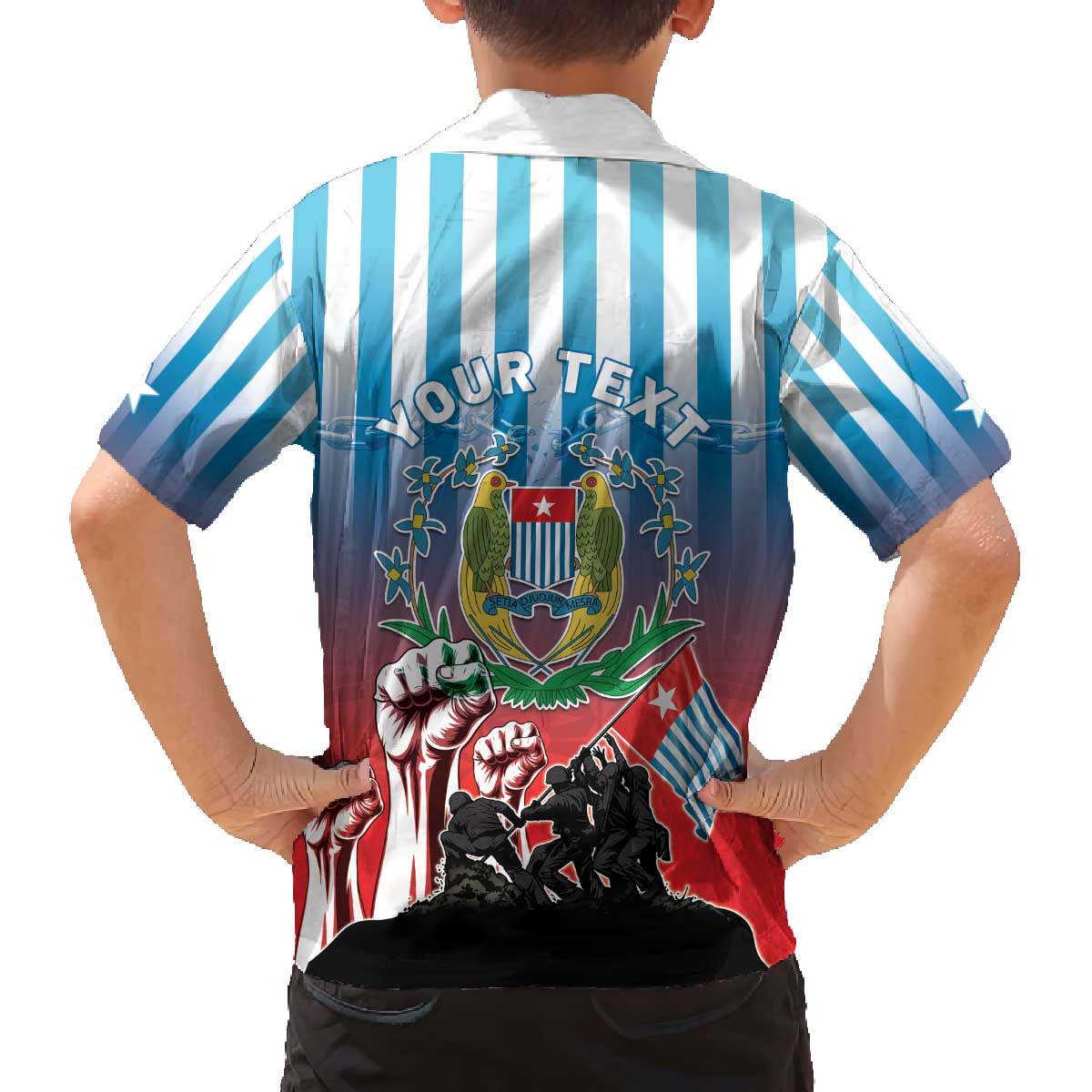Personalised Free West Papua Family Matching Off The Shoulder Long Sleeve Dress and Hawaiian Shirt One People One Soul Unique Style LT05 - Polynesian Pride