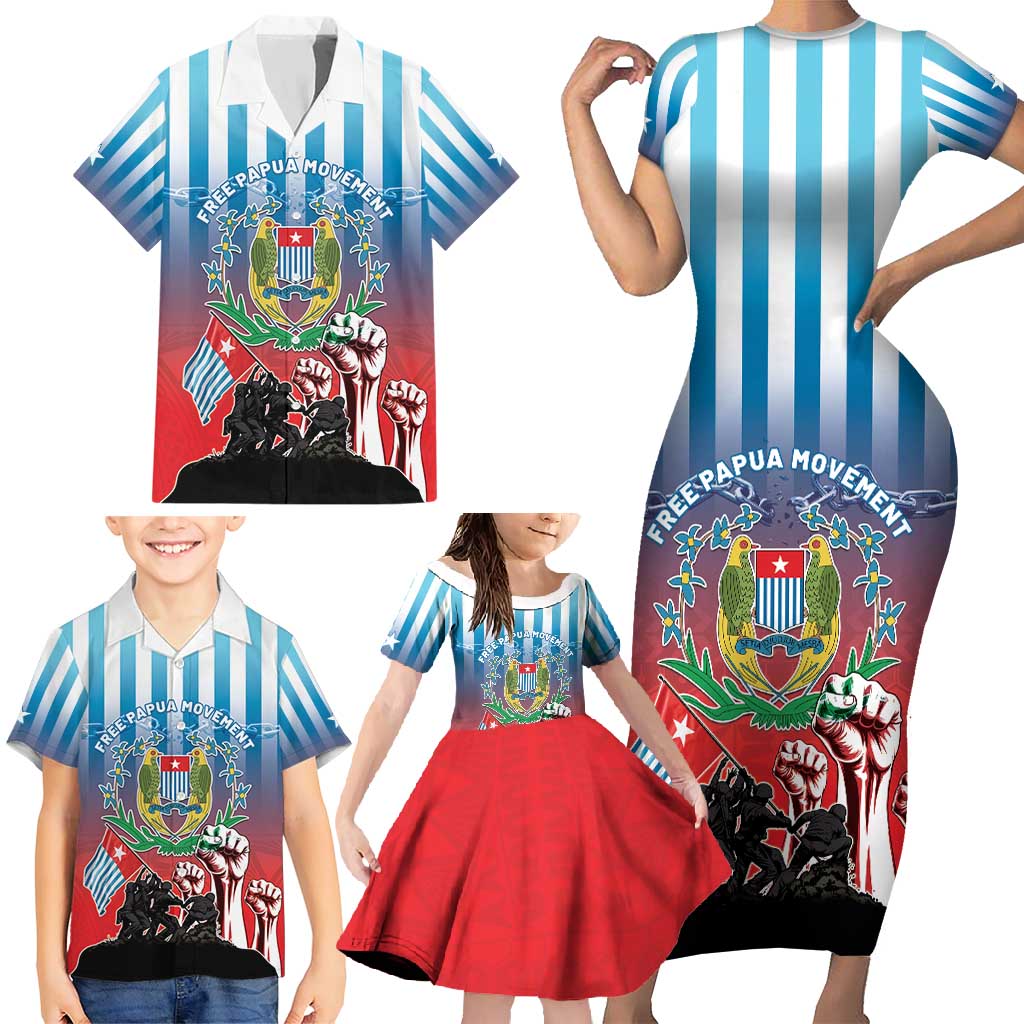 Personalised Free West Papua Family Matching Short Sleeve Bodycon Dress and Hawaiian Shirt One People One Soul Unique Style LT05 - Polynesian Pride