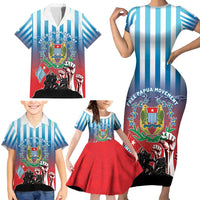 Personalised Free West Papua Family Matching Short Sleeve Bodycon Dress and Hawaiian Shirt One People One Soul Unique Style LT05 - Polynesian Pride