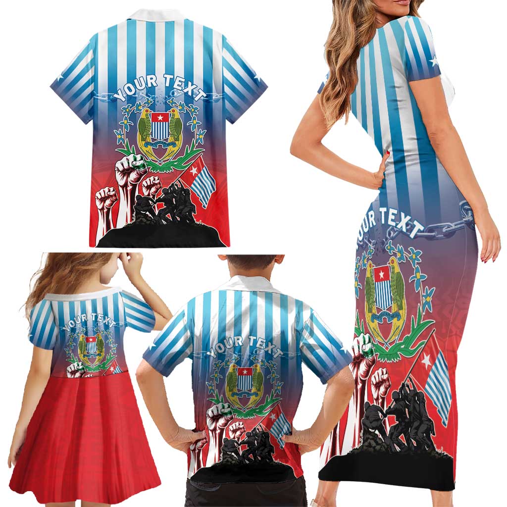Personalised Free West Papua Family Matching Short Sleeve Bodycon Dress and Hawaiian Shirt One People One Soul Unique Style LT05 - Polynesian Pride