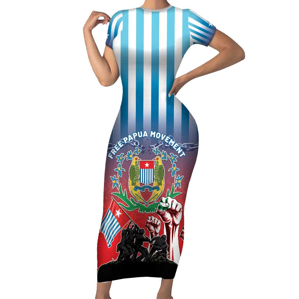 Personalised Free West Papua Family Matching Short Sleeve Bodycon Dress and Hawaiian Shirt One People One Soul Unique Style LT05 Mom's Dress Blue - Polynesian Pride