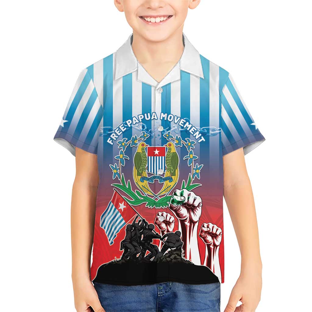 Personalised Free West Papua Family Matching Short Sleeve Bodycon Dress and Hawaiian Shirt One People One Soul Unique Style LT05 Son's Shirt Blue - Polynesian Pride