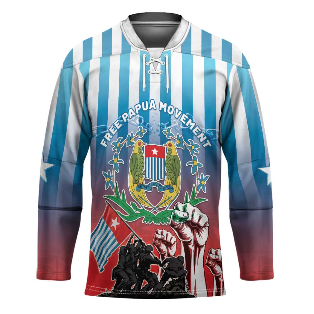 Personalised Free West Papua Hockey Jersey One People One Soul Unique Style LT05 Unisex Blue - Polynesian Pride