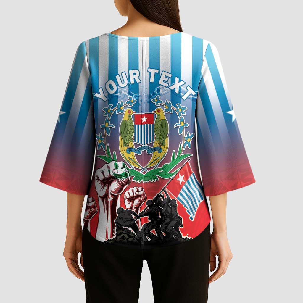 Personalised Free West Papua Kimono Sleeve Blouse One People One Soul Unique Style - Polynesian Pride