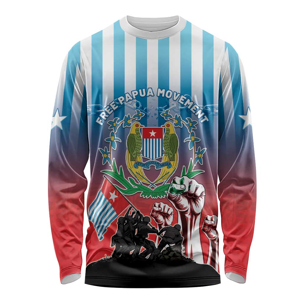 Personalised Free West Papua Long Sleeve Shirt One People One Soul Unique Style - Polynesian Pride