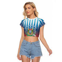 Personalised Free West Papua Raglan Cropped T Shirt One People One Soul Unique Style - Polynesian Pride