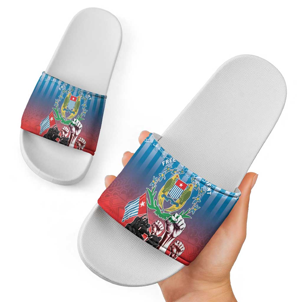 Free West Papua Slide Sandals One People One Soul Unique Style - Polynesian Pride