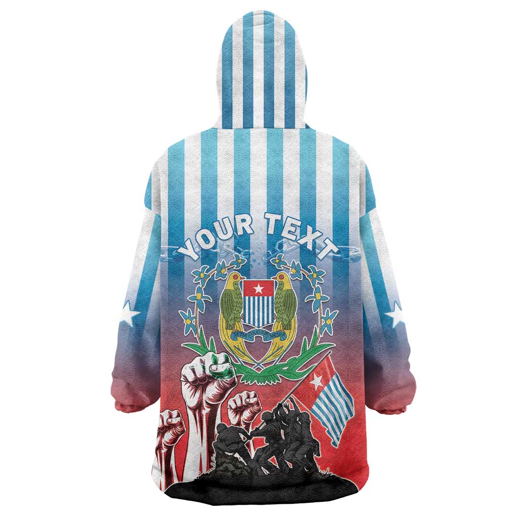 Personalised Free West Papua Wearable Blanket Hoodie One People One Soul Unique Style - Polynesian Pride