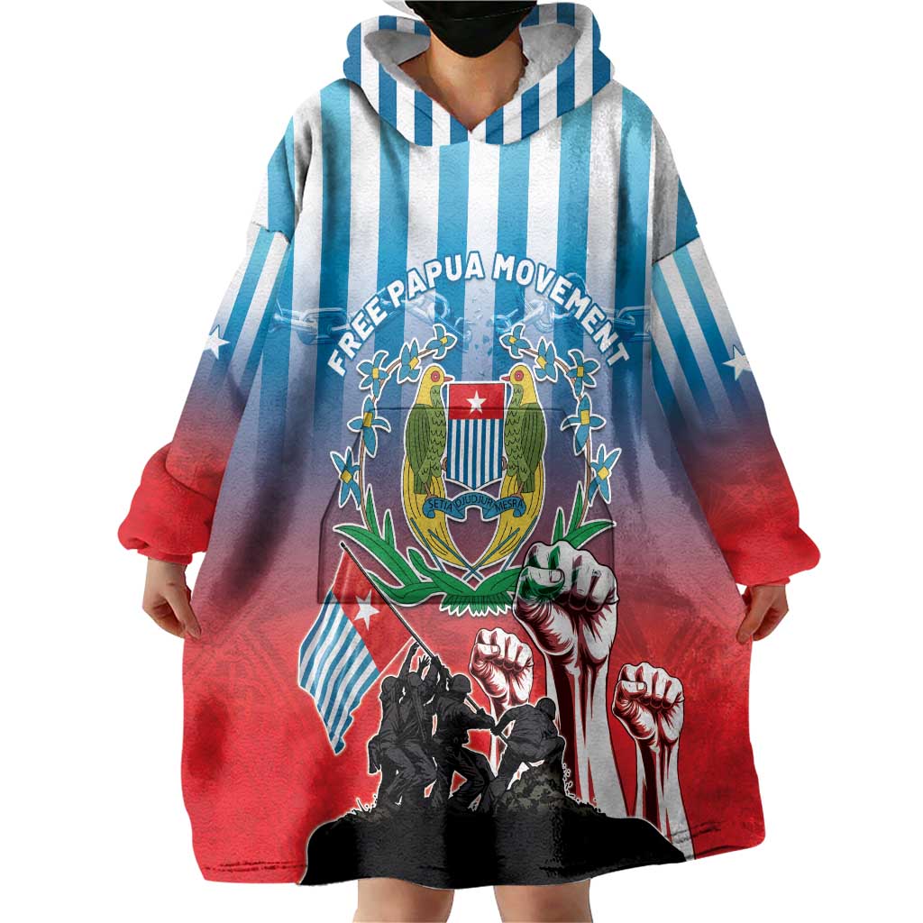 Personalised Free West Papua Wearable Blanket Hoodie One People One Soul Unique Style - Polynesian Pride