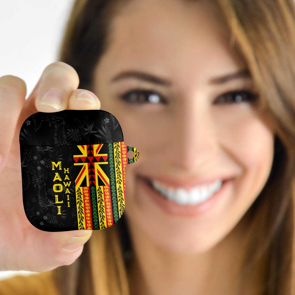 Hawaii Maoli Spirit AirPods Case Kakau Pattern With Flower Lei - Polynesian Pride