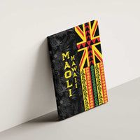 Hawaii Maoli Spirit Canvas Wall Art Kakau Pattern With Flower Lei - Polynesian Pride