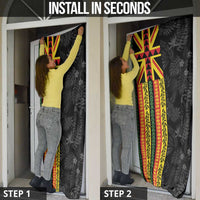 Hawaii Maoli Spirit Door Cover Kakau Pattern With Flower Lei LT05 - Polynesian Pride