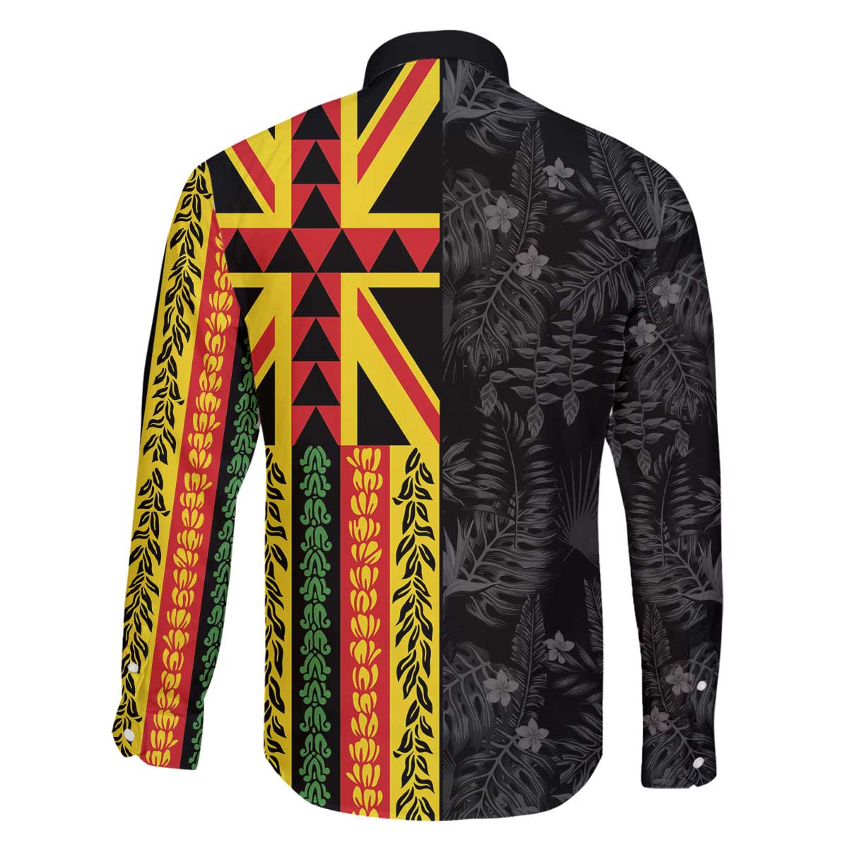 Hawaii Maoli Spirit Family Matching Off The Shoulder Long Sleeve Dress and Hawaiian Shirt Kakau Pattern With Flower Lei LT05 - Polynesian Pride