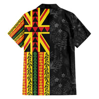 Hawaii Maoli Spirit Family Matching Off Shoulder Short Dress and Hawaiian Shirt Kakau Pattern With Flower Lei LT05 - Polynesian Pride