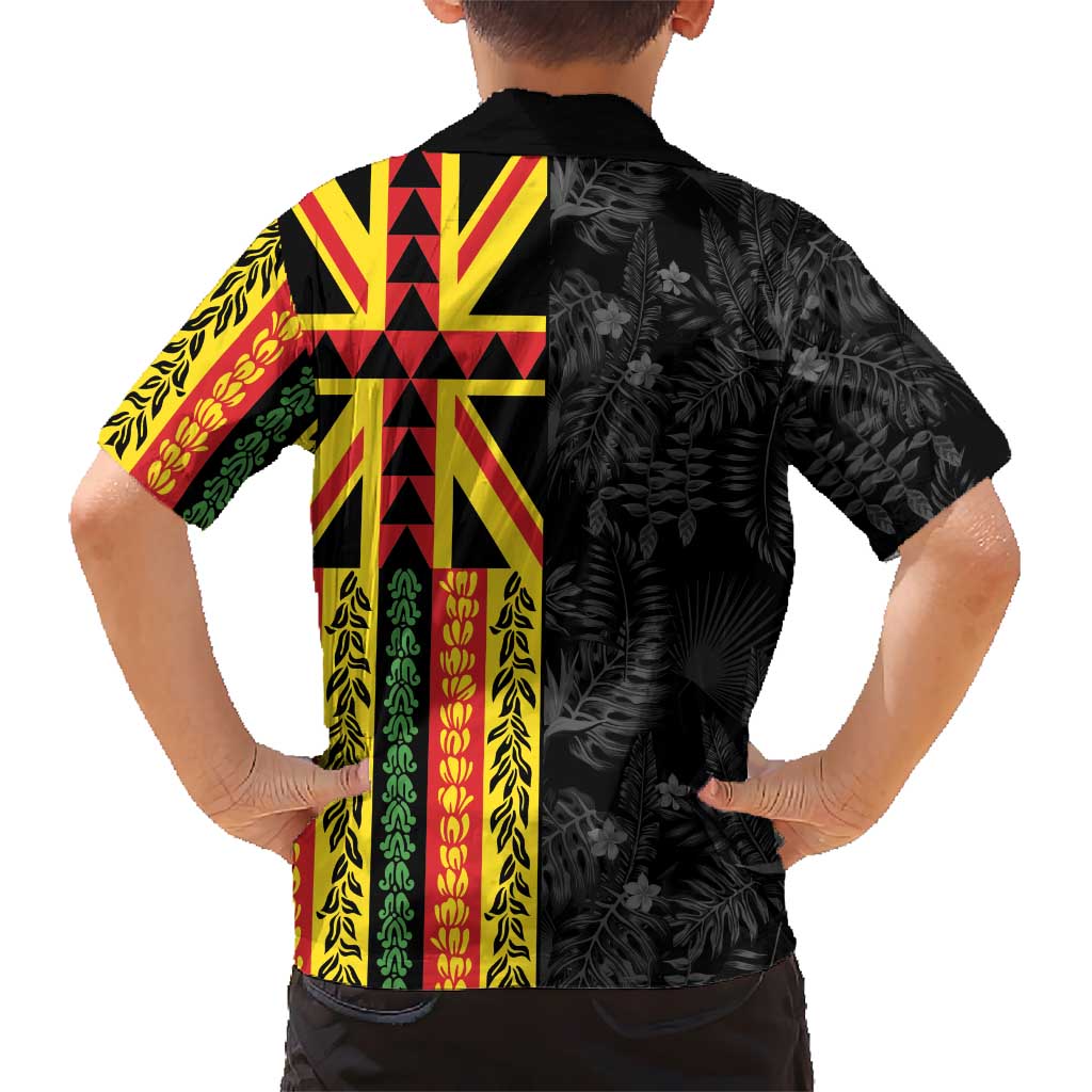Hawaii Maoli Spirit Kid Hawaiian Shirt Kakau Pattern With Flower Lei - Polynesian Pride