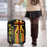 Hawaii Maoli Spirit Luggage Cover Kakau Pattern With Flower Lei - Polynesian Pride