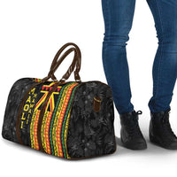 Hawaii Maoli Spirit Travel Bag Kakau Pattern With Flower Lei - Polynesian Pride