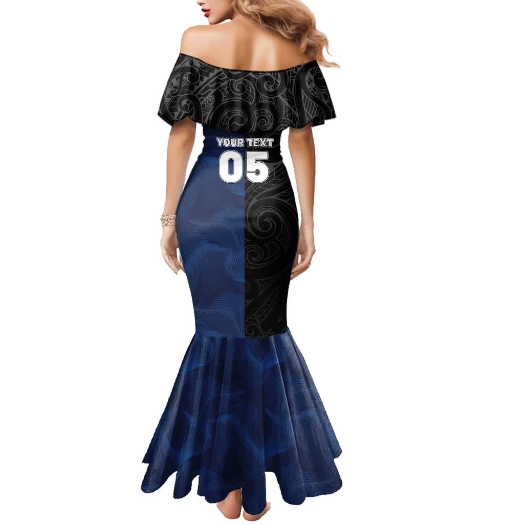 France And New Zealand Rugby Custom Family Matching Mermaid Dress and Hawaiian Shirt Les Bleus Rooster With Maori Tiki LT05 - Polynesian Pride