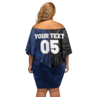 France And New Zealand Rugby Custom Family Matching Off Shoulder Short Dress and Hawaiian Shirt Les Bleus Rooster With Maori Tiki LT05 - Polynesian Pride