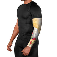 New Zealand Aotearoa Cockatoo Arm Sleeves Maori Pattern With Pohutukawa Flowers