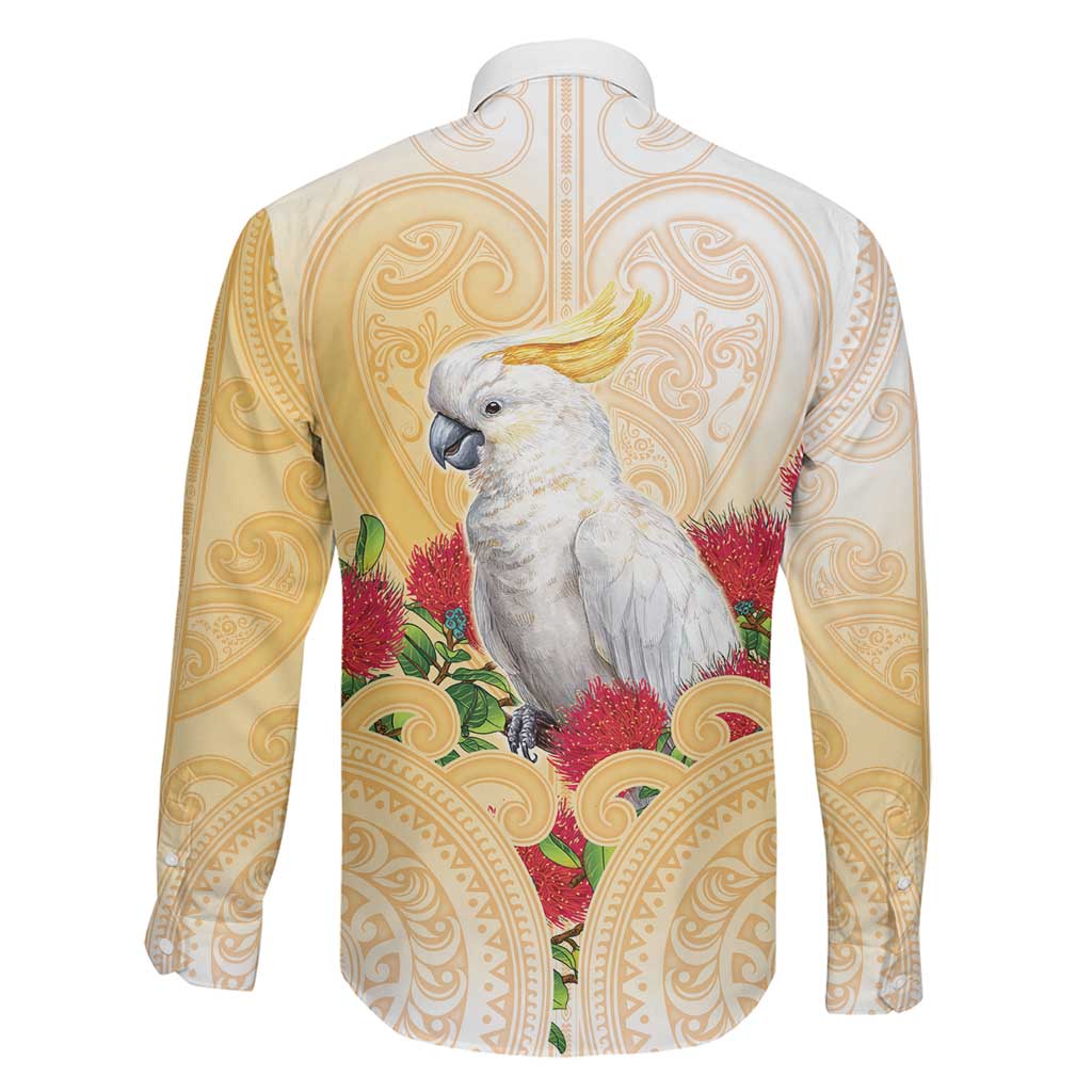 New Zealand Aotearoa Cockatoo Family Matching Puletasi and Hawaiian Shirt Maori Pattern With Pohutukawa Flowers LT05 - Polynesian Pride