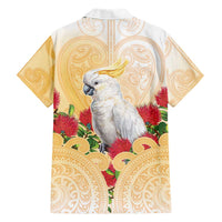 New Zealand Aotearoa Cockatoo Family Matching Summer Maxi Dress and Hawaiian Shirt Maori Pattern With Pohutukawa Flowers LT05 - Polynesian Pride