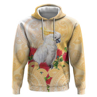 New Zealand Aotearoa Cockatoo Hoodie Maori Pattern With Pohutukawa Flowers
