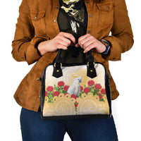 New Zealand Aotearoa Cockatoo Shoulder Handbag Maori Pattern With Pohutukawa Flowers