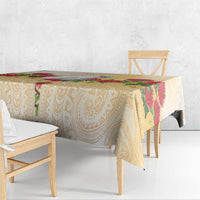 New Zealand Aotearoa Cockatoo Tablecloth Maori Pattern With Pohutukawa Flowers