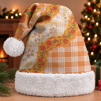 Orange Hawaii Palaka Christmas Santa Hat Hawaiian Ilima Lei LT05 With Fur Orange - Polynesian Pride