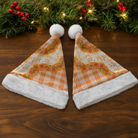 Orange Hawaii Palaka Christmas Santa Hat Hawaiian Ilima Lei LT05 - Polynesian Pride