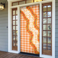 Orange Hawaii Palaka Door Cover Hawaiian Ilima Lei