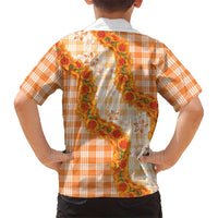 Orange Hawaii Palaka Family Matching Puletasi and Hawaiian Shirt Hawaiian Ilima Lei LT05 - Polynesian Pride