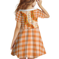 Orange Hawaii Palaka Family Matching Puletasi and Hawaiian Shirt Hawaiian Ilima Lei LT05 - Polynesian Pride