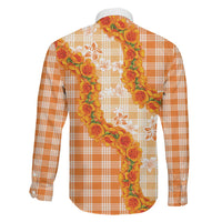 Orange Hawaii Palaka Family Matching Puletasi and Hawaiian Shirt Hawaiian Ilima Lei LT05 - Polynesian Pride