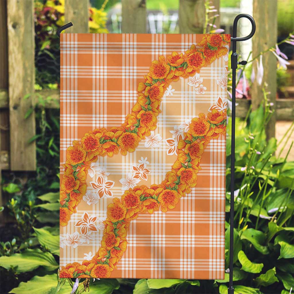 Orange Hawaii Palaka Garden Flag Hawaiian Ilima Lei