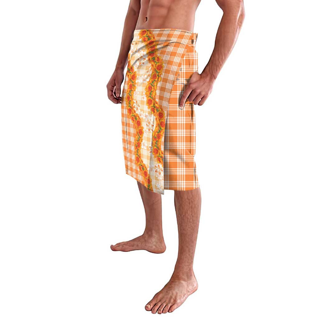 Orange Hawaii Palaka Lavalava Hawaiian Ilima Lei