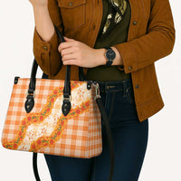 Orange Hawaii Palaka Leather Bag Hawaiian Ilima Lei