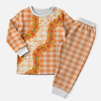 Orange Hawaii Palaka Christmas Pajama Set Hawaiian Ilima Lei LT05 Men Orange - Polynesian Pride