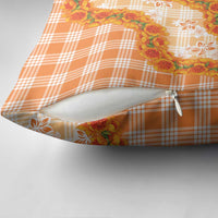 Orange Hawaii Palaka Pillow Cover Hawaiian Ilima Lei