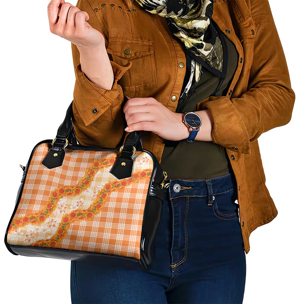 Orange Hawaii Palaka Shoulder Handbag Hawaiian Ilima Lei