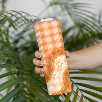 Orange Hawaii Palaka Skinny Tumbler Hawaiian Ilima Lei