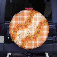 Orange Hawaii Palaka Spare Tire Cover Hawaiian Ilima Lei
