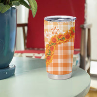 Orange Hawaii Palaka Tumbler Cup Hawaiian Ilima Lei
